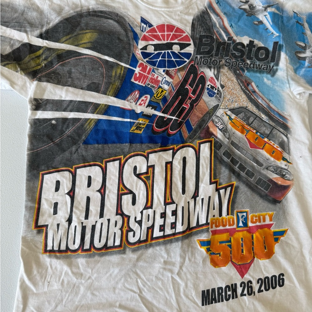 VTG 2006 NASCAR Bristol All Over Print Double sided Chase T-shirt Medium Race